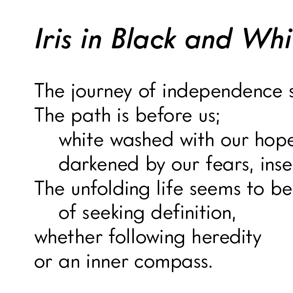 Iris in Black and White