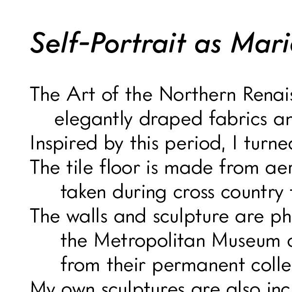Self-Portrait as Maria Portinari