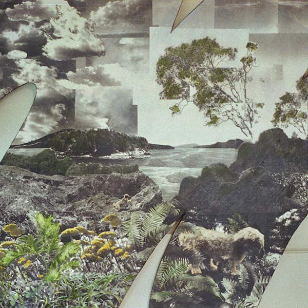 Landscape with Max - Commissioned - Photo transfers on silk, collaged onto board - detail - 1998