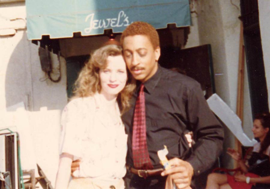 DW and Gregory Hines on the set of the movie 